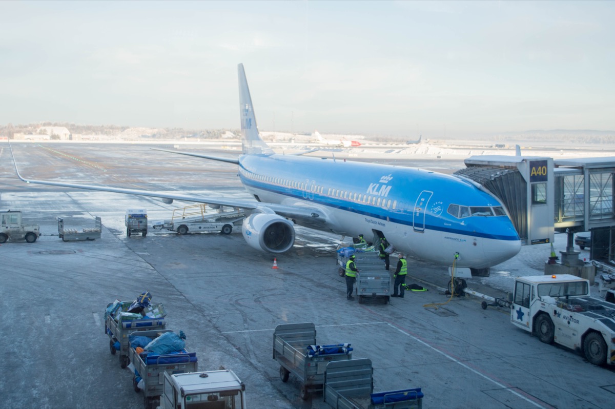KLM-flygplan vid Schiphol