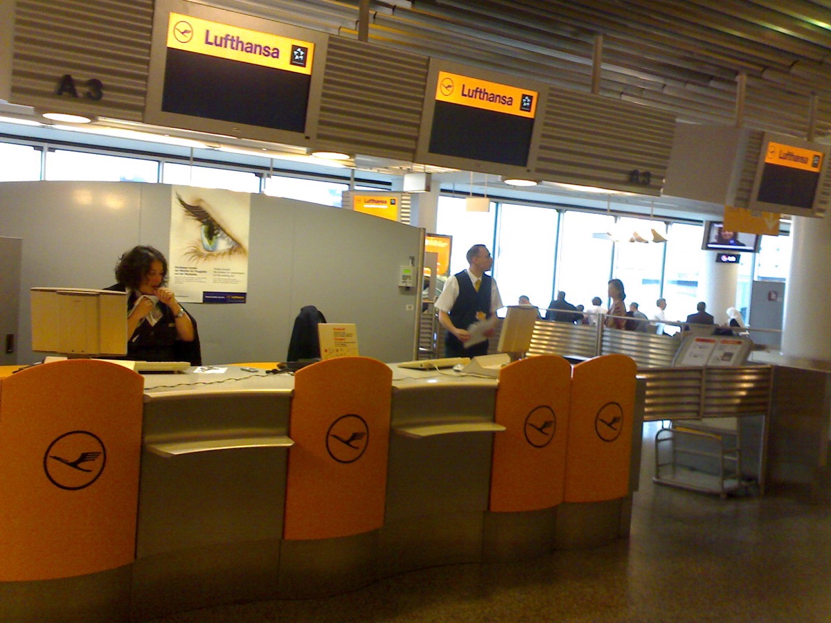 Lufthansa-incheckning Frankfurt